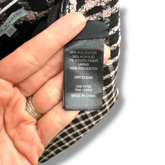 Maison d' Amelie Paris Pink Black Gingham Preppy Tweed Mini Skirt Size 6 - Picture 6 of 6